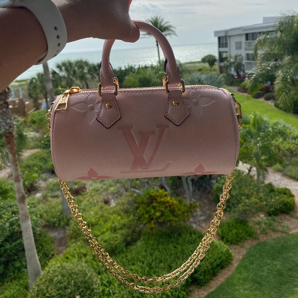 Louis Vuitton Papillon BB Monogram Empreinte Leather in Pastel Light Pink - Picture 11 of 15